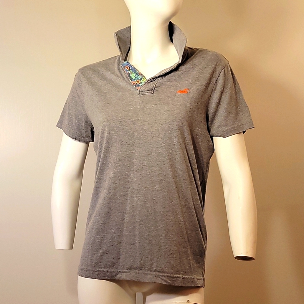 Gray hollister polo